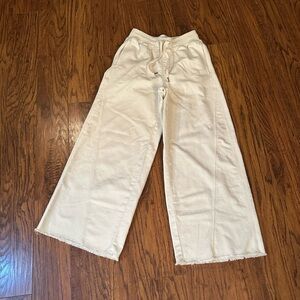 Aerie Cream Wide Leg pants with Flowing Silhouette